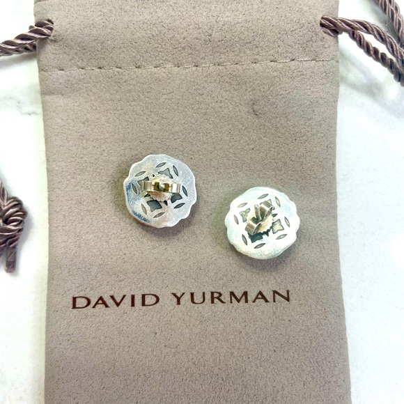 Davis Yurman Sculpted Cable earrings 14mm - Picture 3 of 3